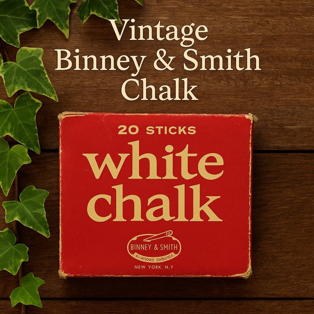 Vintage Binney & Smith White Chalk Box 20 Sticks‎ Non-Toxic Crayola Era